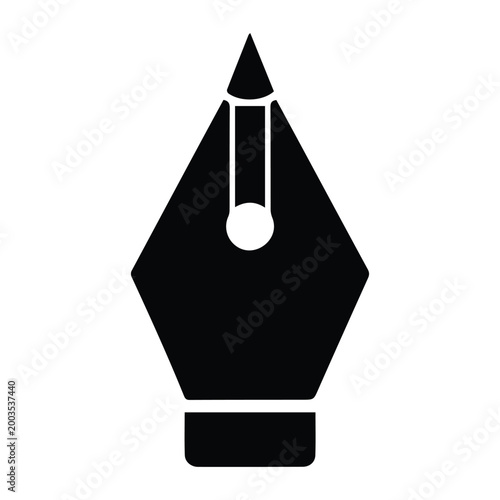 Stylized fountain pen nib vector illustration representing creative writing instrument art.