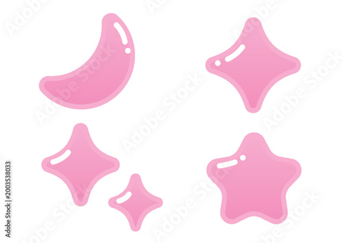 星型・キラキラのセット（光沢・グラデーションあり）