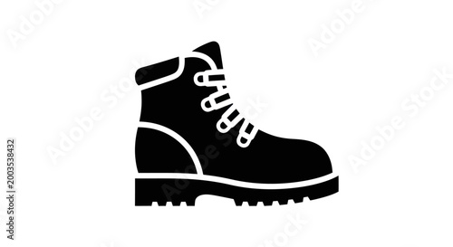 Quadro su tela Black boot silhouette isolated