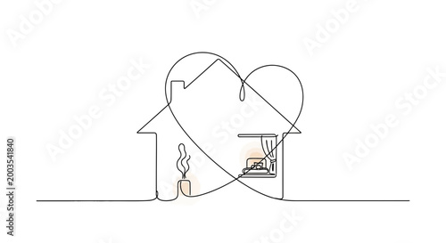 Heart shaped house with love.