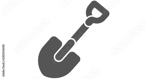 Gardening shovel icon isolated on white background. Flat design.