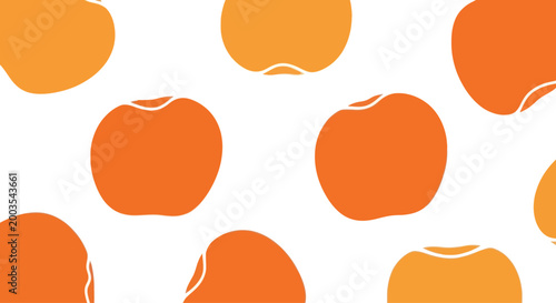 Vibrant Orange Persimmons Pattern on White Background, Fresh Fruit Design