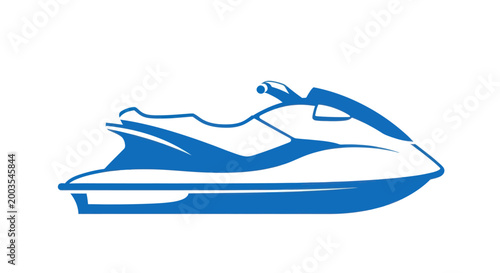 Blue Jet Ski Icon on White Background - Water Sports and Recreation
