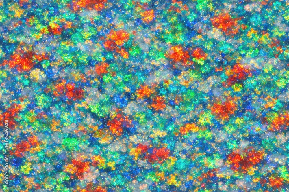 Fototapeta premium Opal Texture Seamless Pattern. Close-up opal gemstone surface detail. Luxury iridescent crystal pattern design. Realistic opal texture background. Detailed sparkling macro close-up. Gemstone.