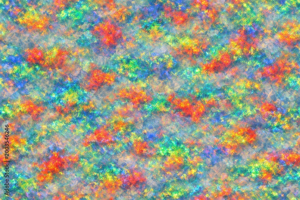 Naklejka premium Opal Texture Seamless Pattern. Close-up opal gemstone surface detail. Luxury iridescent crystal pattern design. Realistic opal texture background. Detailed sparkling macro close-up. Gemstone.