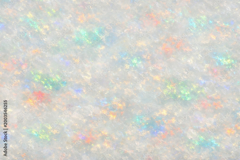 Fototapeta premium Opal Texture Seamless Pattern. Close-up opal gemstone surface detail. Luxury iridescent crystal pattern design. Realistic opal texture background. Detailed sparkling macro close-up. Gemstone.