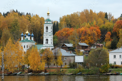 church in autumn