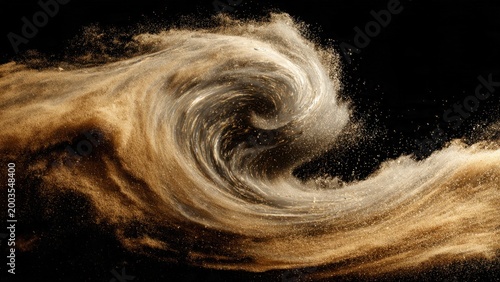 Dynamic Dust Spiral in Dark Background