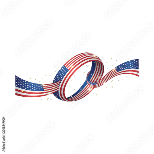 American flag ribbon banner