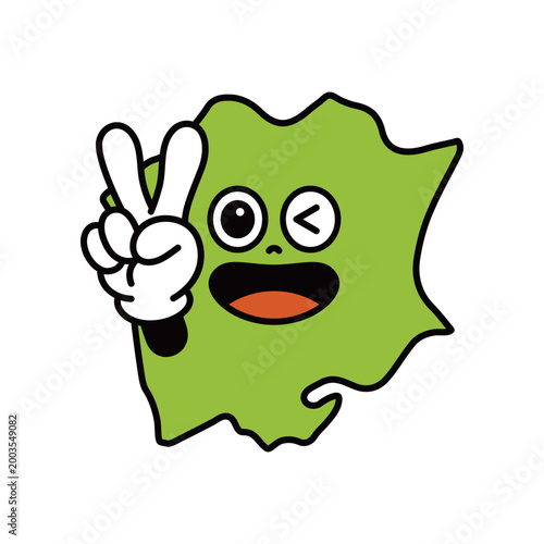 シンプルな日本の岡山県のキャラクター