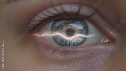 Human Eye with Electric Energy Effect