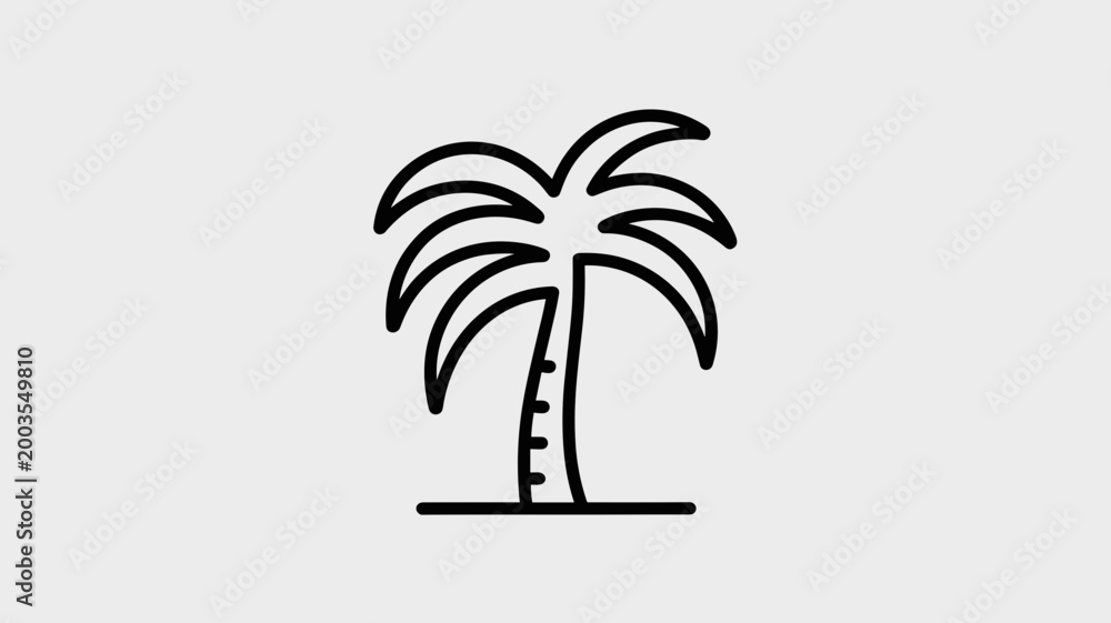 Obraz premium Continuous Line Drawing of a Palm Tree – Ideal for tropical resort branding, travel agencies, or summer lifestyle blogs.
