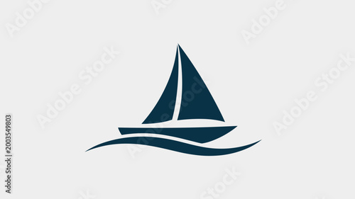 Minimalist Maritime Sailboat Icon – Suitable for coastal lifestyle brands, luxury cruises, or seafood restaurant logos.