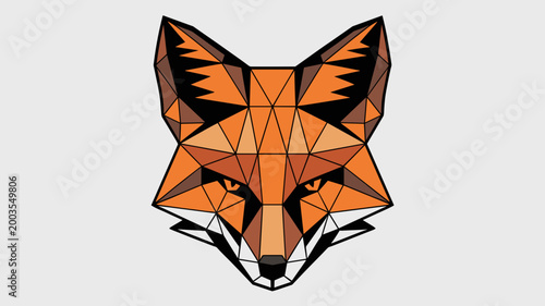 Geometric Low-Poly Fox Head Icon – Ideal for tech startups, wildlife conservation, or modern clothing brands.