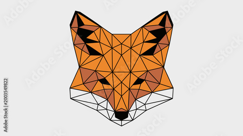Angular Polygonal Fox Head in Orange – Perfect for creative agencies, gaming logos, or adventure gear marketing.