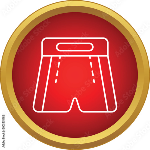 Boxing shorts outline representing competition and training in fight sports