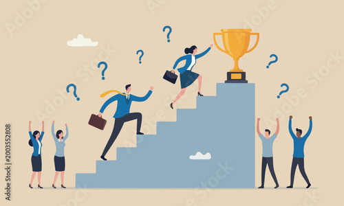 Foto Business competition,meeting flat design with clean lines and minimal shading