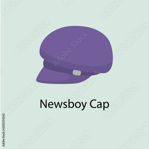 Schilderij op canvas Purple Newsboy Cap Headwear