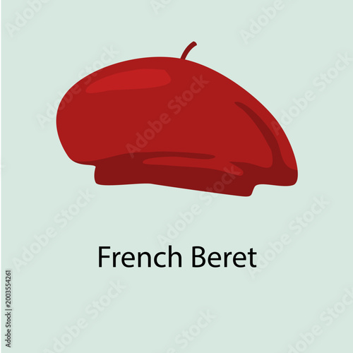Tableau sur toile Red French Beret Hat Headwear