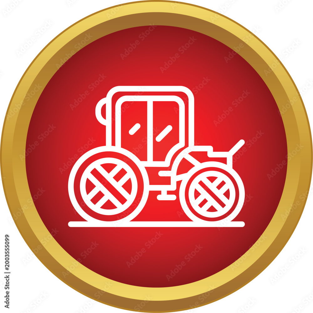 Fototapeta premium Horse drawn carriage icon representing vintage royal transportation