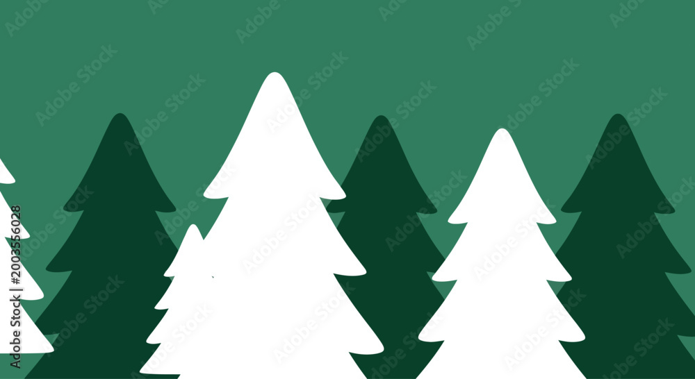 Obraz premium Minimalist Evergreen Forest Illustration