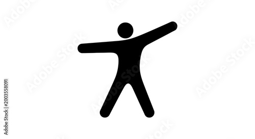 Valokuva Silhouette of a person with arms outstretched against a white background