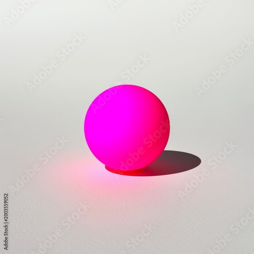 Bright Pink Sphere Placed on a Simple White Background During Daytime