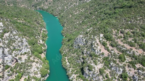 Vue aérienne des Gorges du Verdon en Provence dans le sud de la France