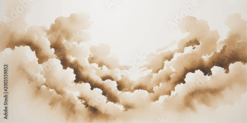 Beautiful white heart shaped clouds float across an abstract blue sky with a vintage nature texture and soft sunlight