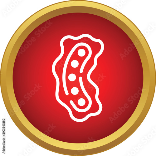 Bacterium cell icon representing infection, disease, virus, health, and microbiology concepts