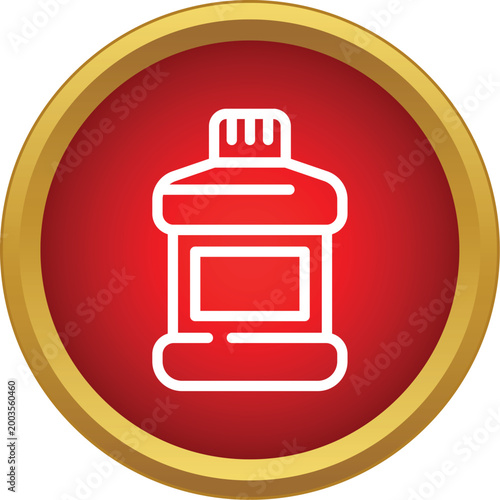 Bottle of mouthwash representing oral care and dental hygiene concepts