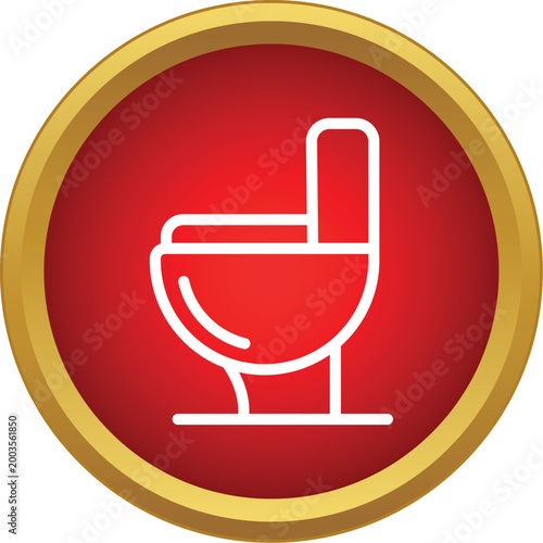 Toilet symbol representing public restroom, hygiene, and sanitation