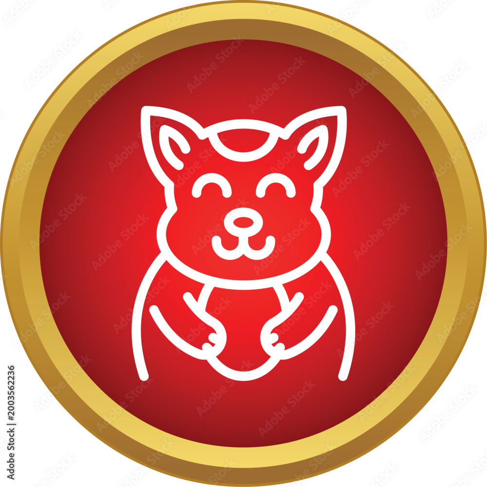 Fototapeta premium Happy hamster character icon showing a smiling face and holding paws