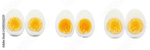 Fotografie Set of Two Sliced Halves of a Boiled Egg PNG