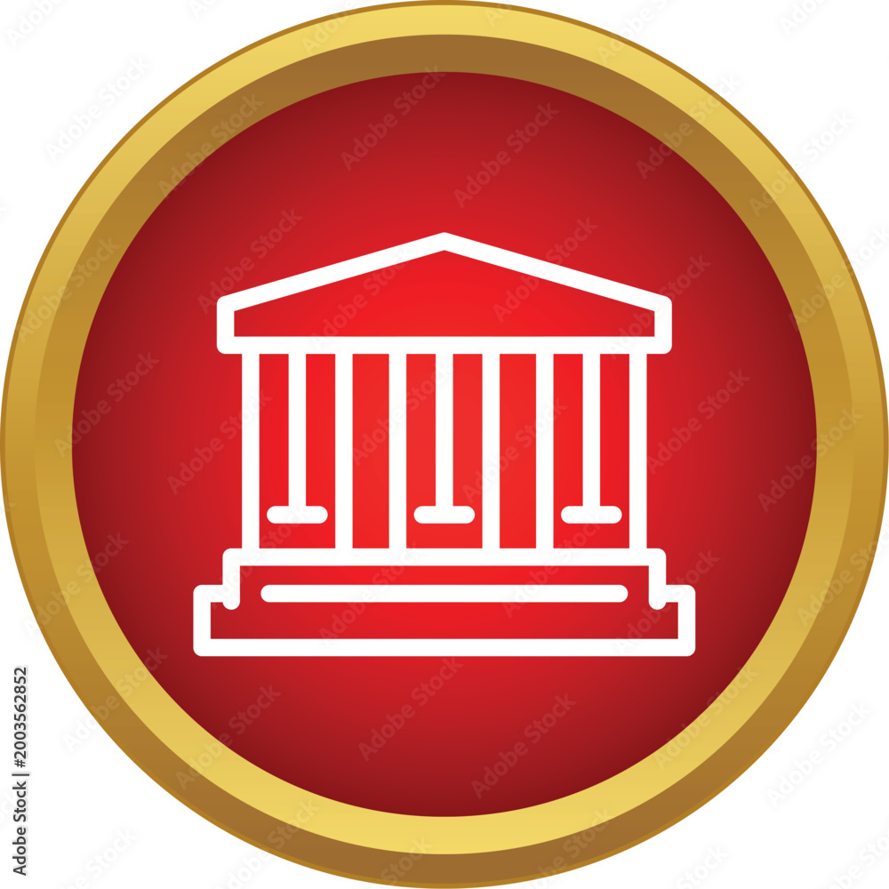 Fototapeta premium Building icon symbolizing justice, education, government, and finance