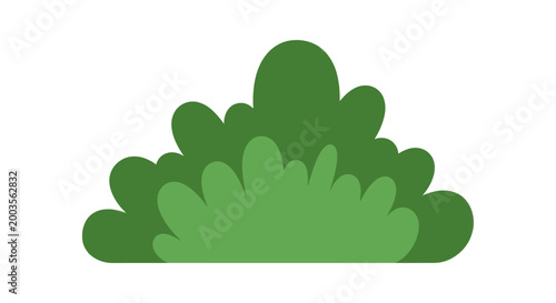Green Bush Vector Illustration - Simple Foliage Element