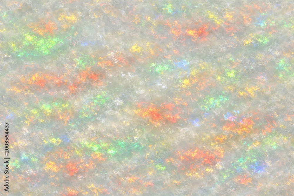 Fototapeta premium Welo Opal Texture Seamless Pattern. Close-up Welo opal gemstone surface detail. Luxury iridescent crystal pattern design. Realistic opal texture background. Detailed sparkling macro close-up. 