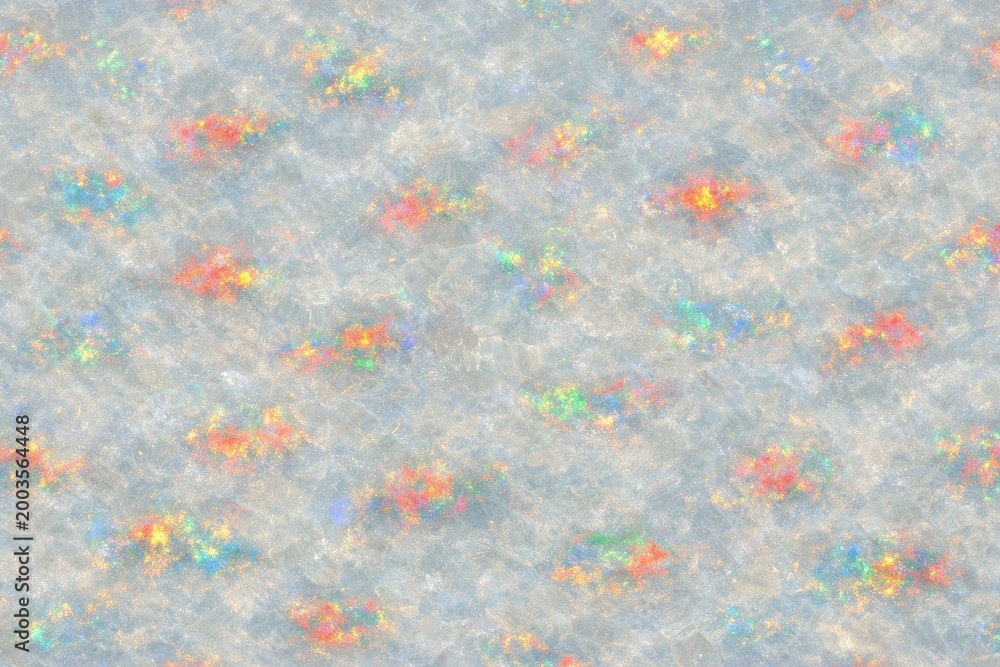 Fototapeta premium Welo Opal Texture Seamless Pattern. Close-up Welo opal gemstone surface detail. Luxury iridescent crystal pattern design. Realistic opal texture background. Detailed sparkling macro close-up.