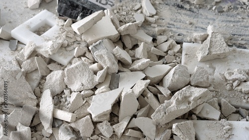 Fotografie Close up of demolished building