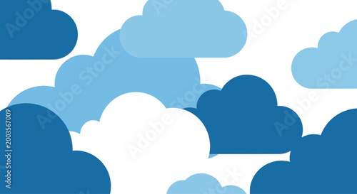 Tableau sur toile Abstract Blue and White Clouds Background