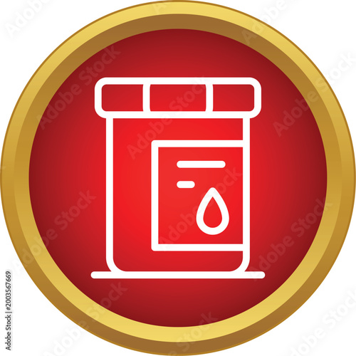 Blood sample jar icon for medical testing and health diagnosis