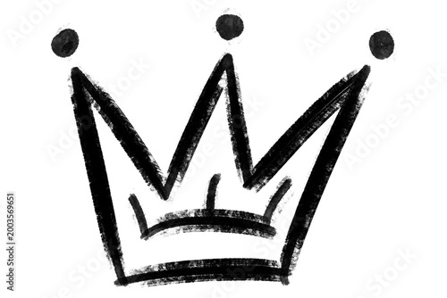 Foto hand drawn black ink crown
