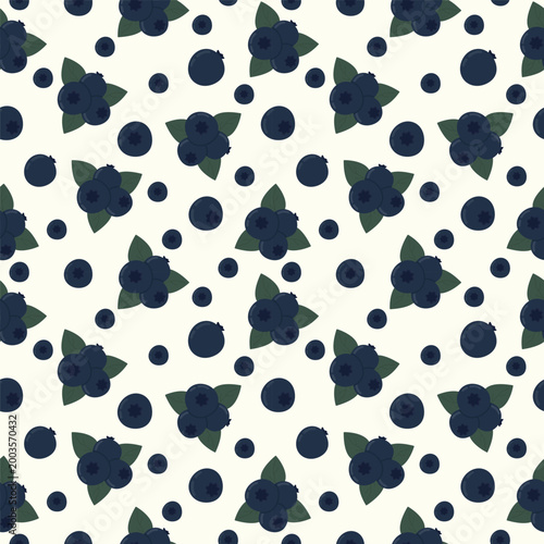 Seamless pattern with blueberries