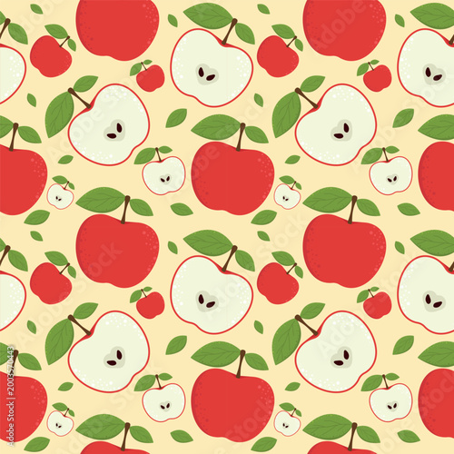 Seamless pattern with apples