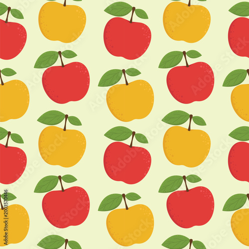 Seamless pattern with apples
