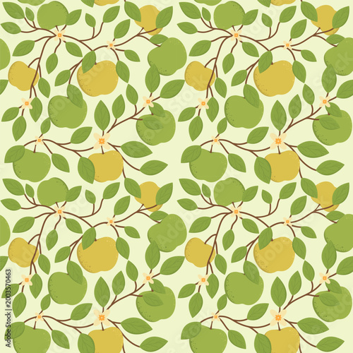 Seamless pattern with apples