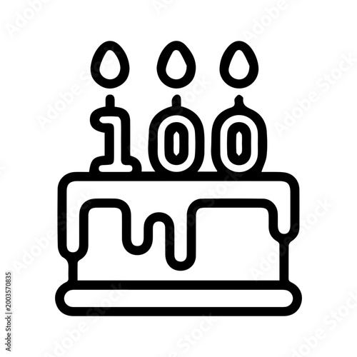 Tableau sur toile 100th Birthday Cake Icon