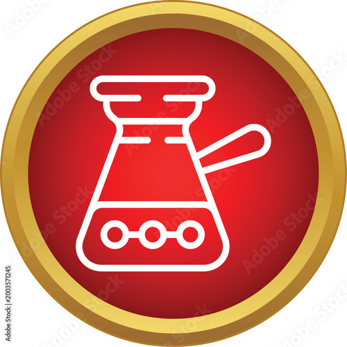 Ibrik or cezve brewing traditional turkish coffee