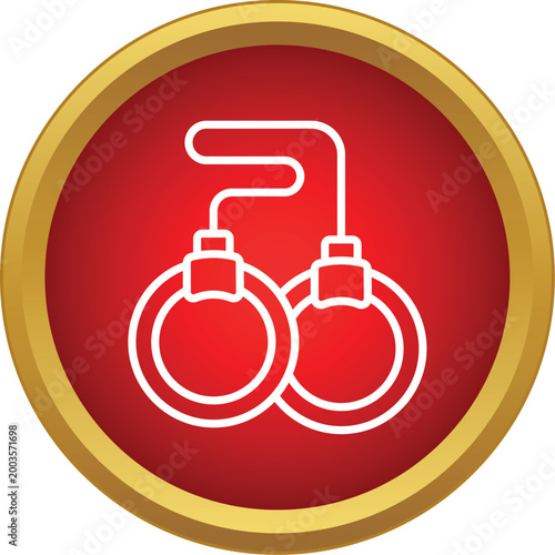 Handcuffs icon representing law enforcement, arrest, crime, and detention