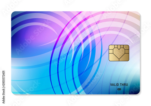 Smart card background design template. Golden chip